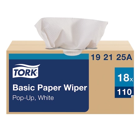 Tork Dry Wipe, Light, White, PK18 192125A