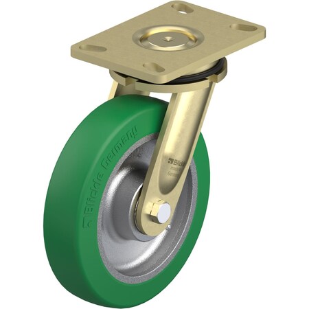 Blickle Swivel Plate Caster, PU, 8", 1760 lb., Caster Wheel/Tread Material: Cast Iron/Polyurethane Elastomer LS-GST 200K-16