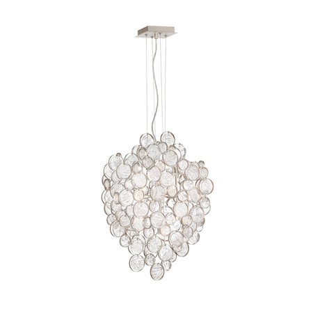 Eurofase Trento Transitional Halogen Chandelier, 12-Light, Clear/Champagne Silver 34030-011