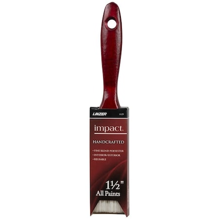 Linzer 1125-1.5 Paint Brush, 1-1/2 in W, 2-1/2 in L Bristle, Polyester Bristle, Varnish Handle 1125N -1.5