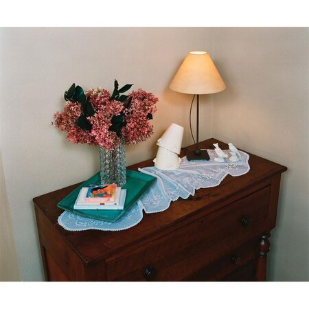 Heritage Lace Heritage Lace  14 x 48 in. Sheer Divine Table Runner, White SD-1448W