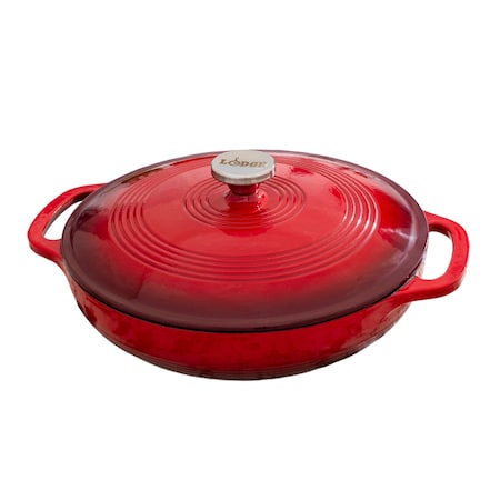 Lodge 3.6 Quart Red Enameled Cast Iron Casserole EC3CC43