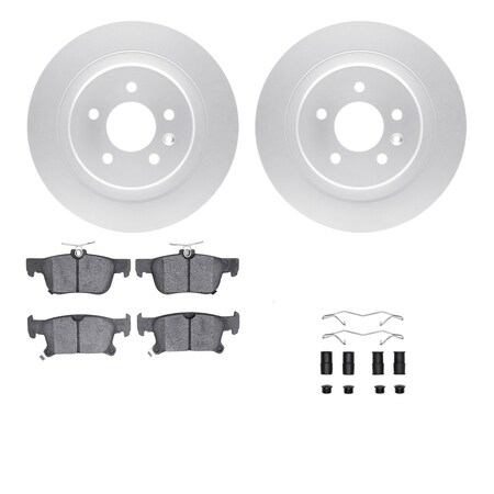Dynamic Friction Co DFC GEOSPEC Coated Rotors with 5000 Brake Pads - Ceramic and Hardware 4512-45069