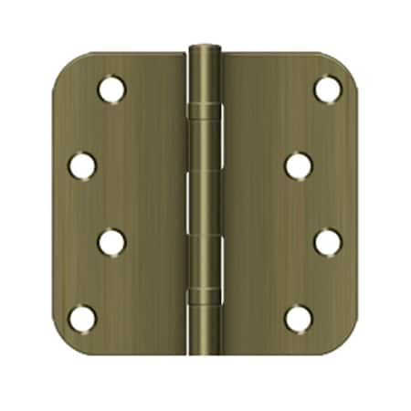 Dendesigns 4 x 4 x 0.625 in. Radius Hinge, Antique Brass DE829782