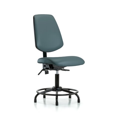 Blue Ridge Ergonomics Desk Chair No Arms, 18" to 23" Height, Vinyl, Colonial Blue BR-VDHCH-MB-RT-T0-A0-RG-8546