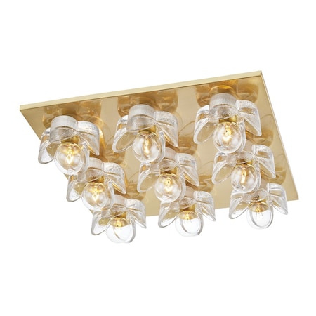 Mitzi Shea 9 Light Flush Mount 4.75 In. Aged Brass H410509-AGB