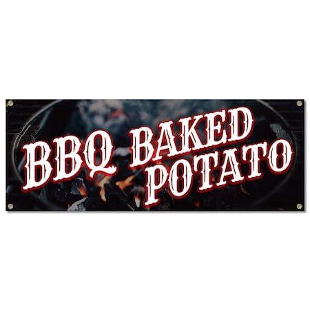 Signmission BBQ Baked Potato, 18 Inch, Banner B-30347