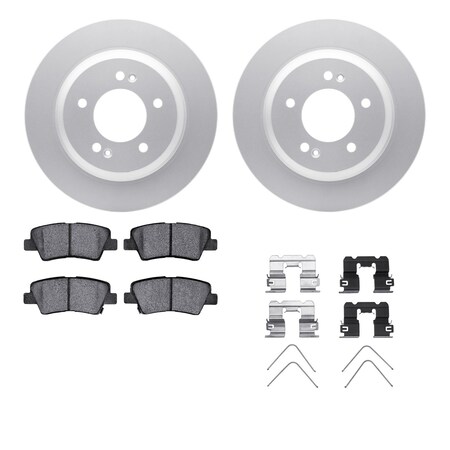 Dynamic Friction Co DFC GEOSPEC Coated Rotors with 5000 Brake Pads - Ceramic and Hardware 4512-21053