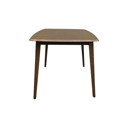 Homeroots 59" Walnut and Black Solid Wood Dining Table 716282