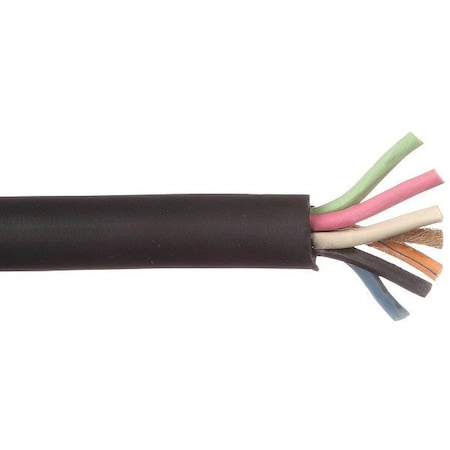 Carol Portable Cord, SOOW, 18 AWG, 6 C, Black, Thermoset, Stranded, 600 V, Outdoor, 10 ft 09806