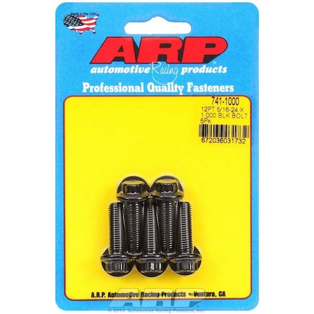 Arp 741-1000 0.31-24 x 1 in. 12-Point Chromoly Steel Bolt Kit, 5 Piece ARP741-1000