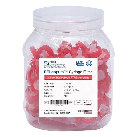 Foxx Life Sciences Syringe Filters, PK100 745-3116-FLS