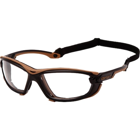 Carhartt Toccoa Black & Tan Frame Safety Glasses with Clear H2MAX Anti-Fog Lenses CHB1010DTMP