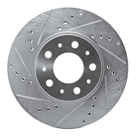 Dynamic Friction Co DFC Brake Rotor - Drilled and Slotted - Silver 631-27018L