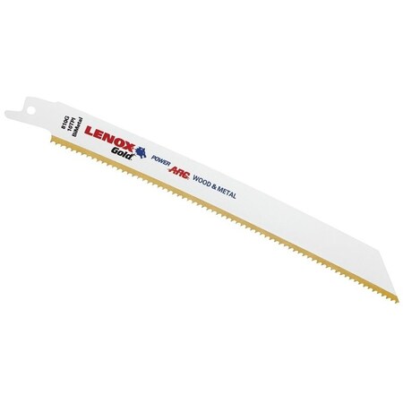 Lenox Gold Reciprocating Saw Blade, 34 in W, 8 in L, 10 TPI 21065810GR