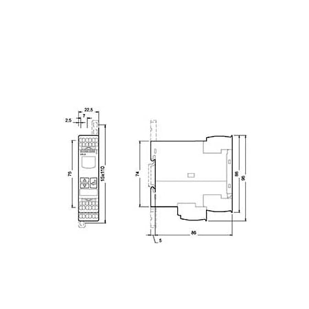 Siemens Digital monitoring relay Voltage monitoring 22.5 mm from 17-275 V AC/DC 3UG4633-2AL30