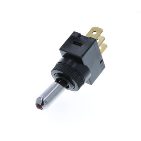 Switch Components Wedge Toggle, 3P SPST OFF-ON, Red LED TE3-1A-DC-1-RL