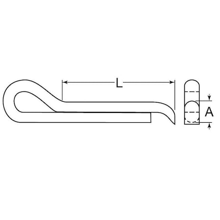 Huyett Hammerlock Cotter Pin, Zinc Plated Carbon Steel, 0.109 in Dia x 1.000 in Effective L CPHZ-109-1000/D