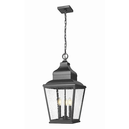 Z-Lite Raphael Sand Black 3 Light Outdoor Chain Mount Ceiling Fixture 5029CHB-BK