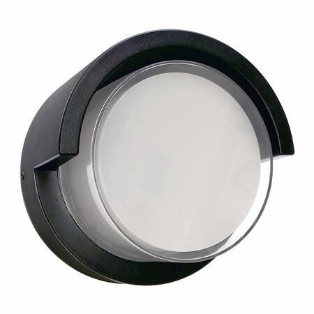 Westgate Round w/Semi Top Cover Outdoor IP65 Double Lens 12W 650LM CRI90 Selectable CCT3000/4000/5000K BLACK LRS-F-MCT-C90-BK