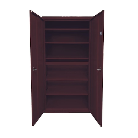 Steel Cabinets Usa Storage Cabinet, 78 in H, 36 in W, Wine Red, 5 Shelves UA-362478-5-WR