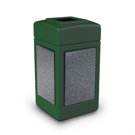 Commercial Zone Products 42-gallon StoneTec Square Open-Top, Forest Green w/ Pepperstone 720326K
