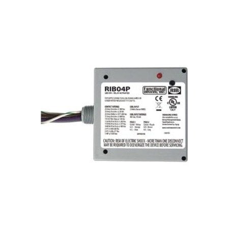 Functional Devices-Rib Enclosed Pre-Wired Relay, 20A at 300VAC, DPDT RIB04P