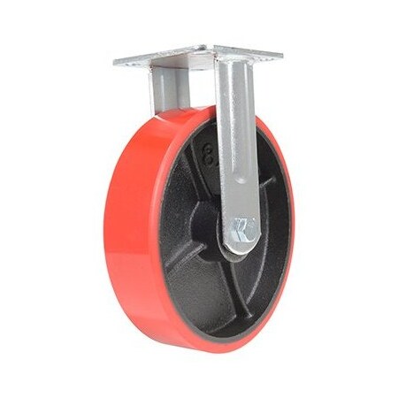 Vestil Polyurethane Rigid Caster 8 In. Diameter x 2 In. Width 1474 Lb. Capacity Red/Black CST-VE-8X2PU-R