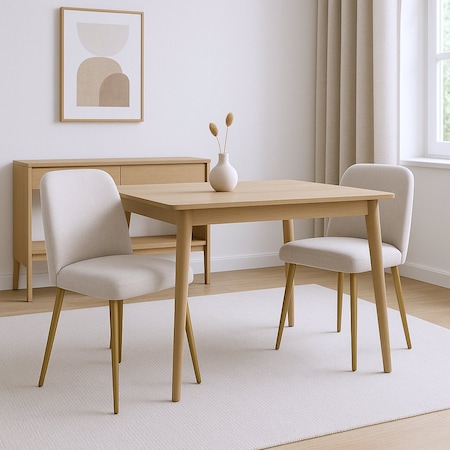 Homeroots Set of Two Beige and Gold Upholstered Fabric Dining Side Chairs 564816