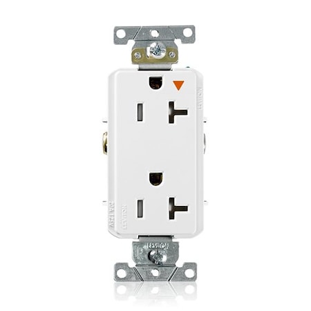 Leviton Plugs&Rcptcls, 20A, 125VAC, Wht, PBT, PK1 T1636-IGW