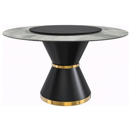 Leisuremod Round 60 in W, 29.5 in L, Sintered Stone/Steel, Light Grey QRBL-60IG-S