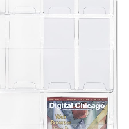 Safco Reveal Clear Literature Displays, 18 Comp 5600CL