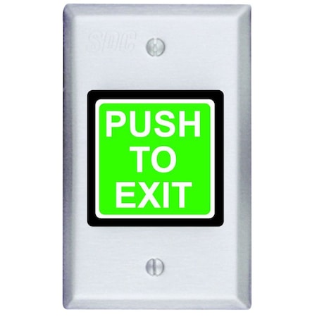 Sdc Push to Exit Button, 2-7/8 inW, DPDT Relay 423MU