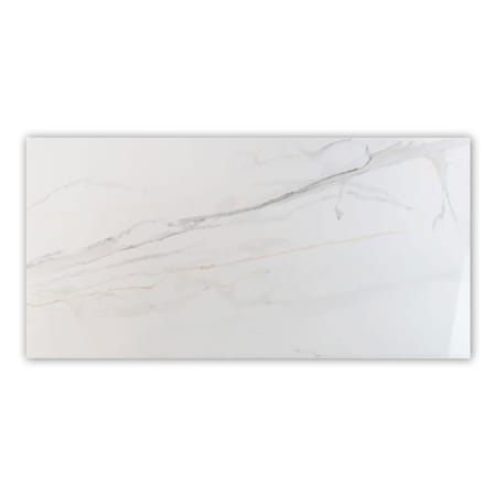 Apollo Tile Pearl White 24 in x 48 in Porcelain Polished Floor and Wall Tile 15.48 sqft/case, 2PK IMPICALP2448