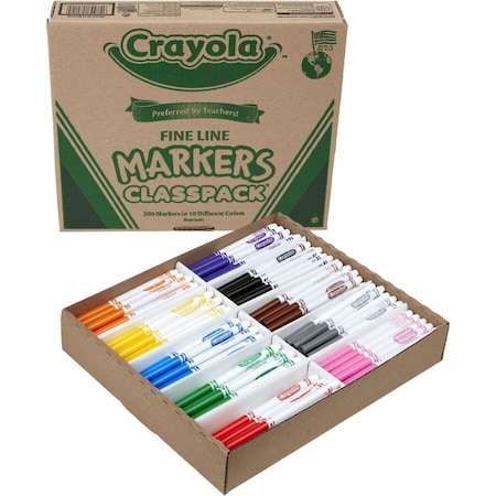 Crayola Assorted Classpack Fine Line Markers, 200 PK 588210