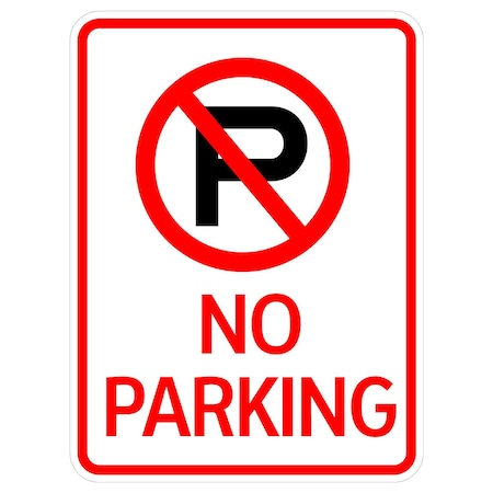 Sign Solutions Usa Parking Sign, 18 in W, Aluminum Sign, White DCS06HWT1824CUS00165