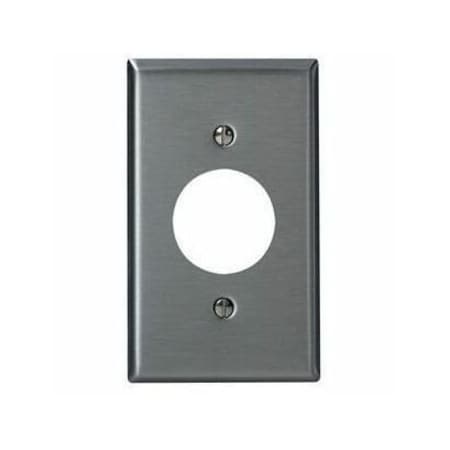 Leviton Receptacle Wallplate, Midway Size, Gang 1, Brushed Stainless Steel SSJ7-40