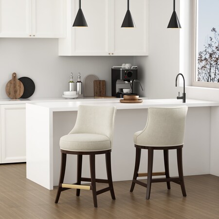 Manhattan Comfort Lucia Counter Stool in Natural, 2PK 2-CS022-NA