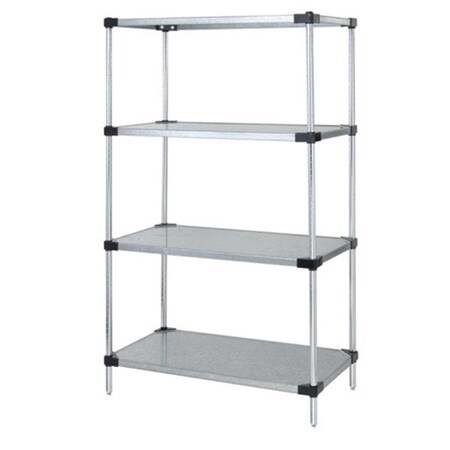 Betterbeds 4-Shelf Galvanized Steel Solid Shelving Unit, 14 x 54 x 54 in. BE1136323