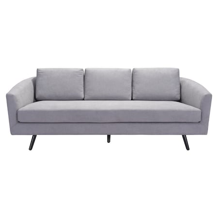 Homeroots 79" Gray Polyester Sofa With Black Legs 396462