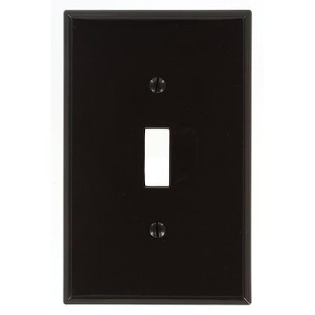 Leviton Switch Wallplate, Midway Size, Gang 1, Brown PJ1