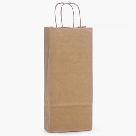 Nashville Wraps 100% Recycled Kraft Paper Bags, Wine 5.5x3.25x13in, 25PK RKMW