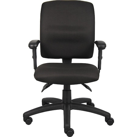 Boss Fabric Task Chair, 21 1/2-, Adjustable, Black B3036-BK