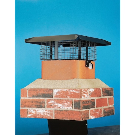 Shelter Adjustable Black Galvanized Steel Single Flue Chimney Cap SCADJS