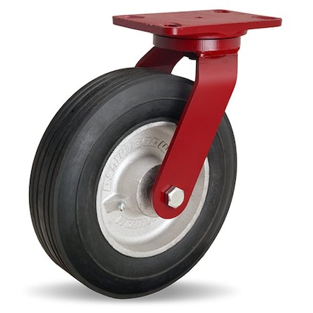 Hamilton Dual Wheel Cush-N-Tuf Swivel Caster, 10" Semi-Pneumatic Tire, 3/4" Straight Roller Bearing S-8010-SU
