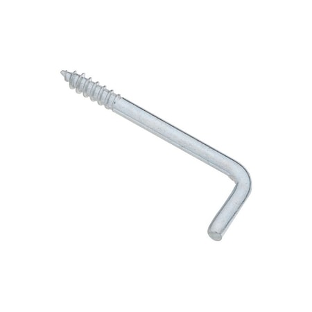 National Hardware Square Bend Hook, 1.81 in L, Steel, Zinc, 6PK N120-402
