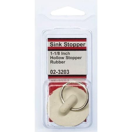Westlake Pipe & Fittings Hollow 1-1/8'' Wht Sink Rubber Drain Stopper 2/1/3203