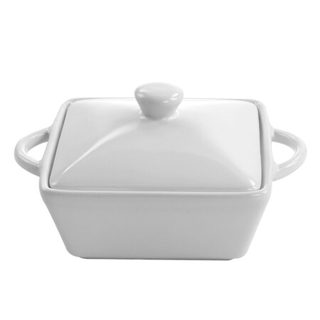 Martha Stewart Stoneware Casserole with Lid in White 128885.02