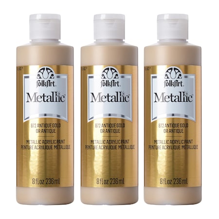 Folkart Acrylic Paint, Metallic, Acrylic Base, Antique Gold 872