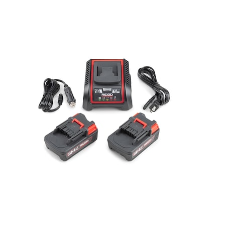 Ridgid Battery and Charger Kit, 2.5 Ah, Li-Ion 66013